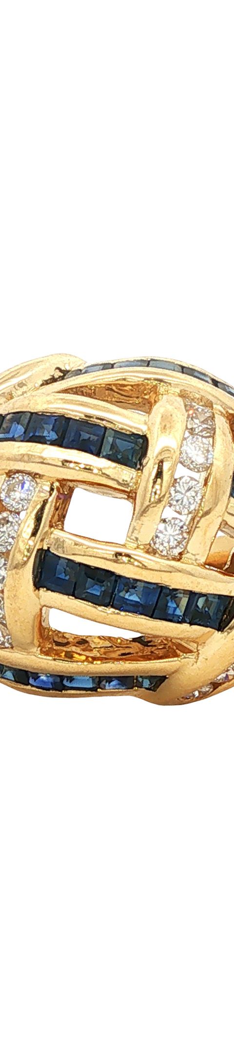 Vintage 18K Gold Ring with Sapphire and Diamond